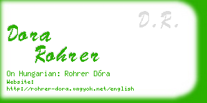 dora rohrer business card