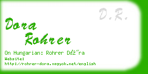 dora rohrer business card